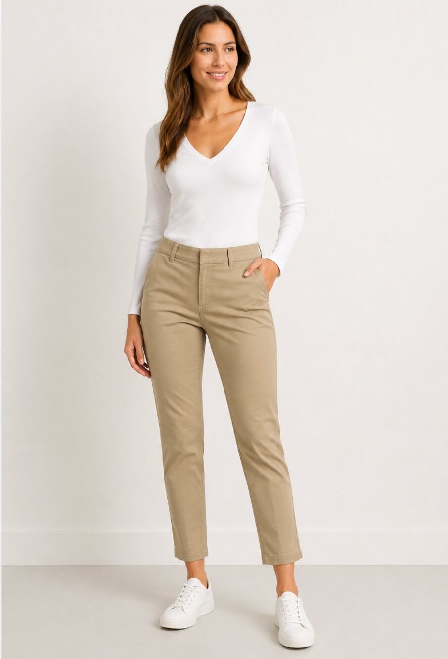 Old Navy Pixie Pants Women’s Size 4 Tan Khaki Chino Workwear Office